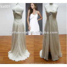 Revestimento especial de um ombro Beading Vestido de dama de honra Vestido de noite Chiffon Floor Length